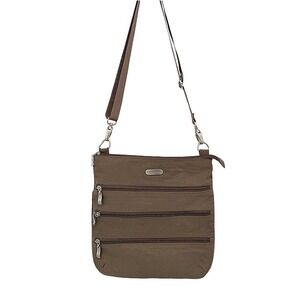 Baggallini Crossbody Bag Big Triple Zip Pocket Travel Purse Utility Messenger